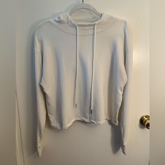 Summersalt GUC cream lightweight cropped hooded sweatshirt Size medium - Picture 1 of 3